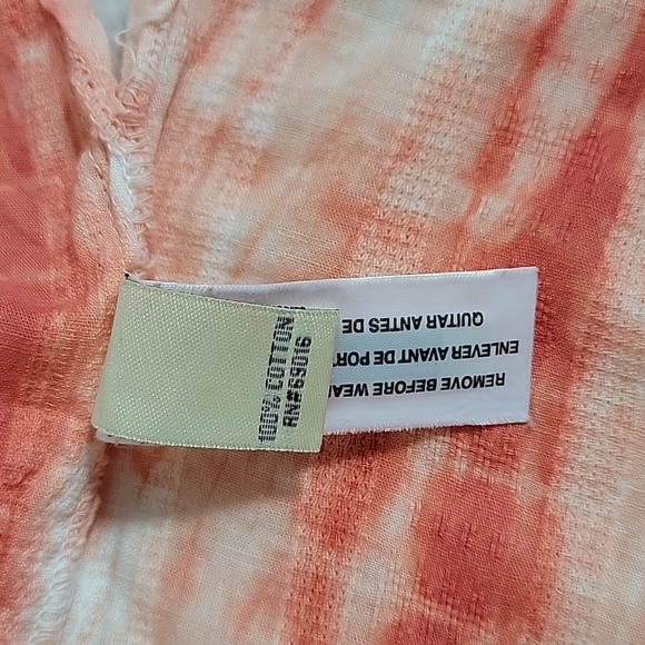 Ruff Hewn Women's White Pink Striped Tye Dye W/ Stud Accent Tunic Top,  1X - Picture 8 of 9